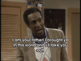 a man in a suit says " i am your father "