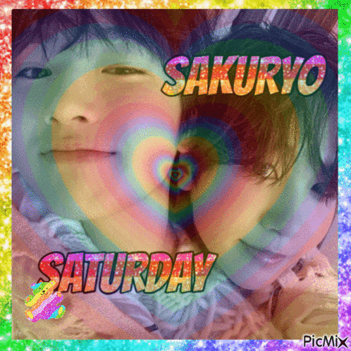 a picture of a boy and girl with saturday written on it