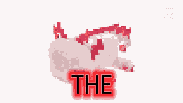 a pixelated image of a cat with the word the written below it