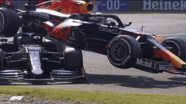a race car that has mobil 1 on the side of it
