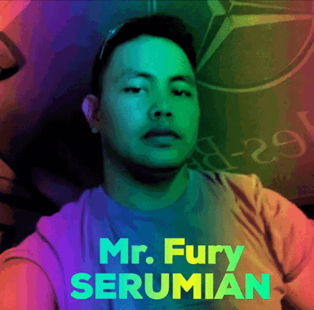 a man with the name mr. fury on his shirt