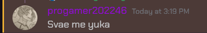 a screenshot of a message from progamer202246 today at 3:19 pm