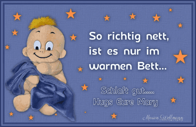 a picture of a stuffed baby with a quote in german