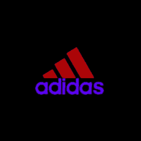 a red and purple adidas logo with a black background
