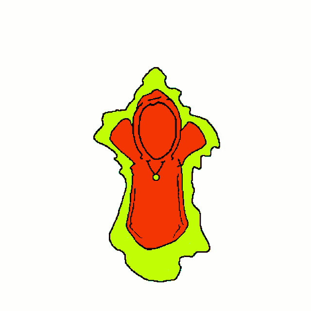 a cartoon drawing of a person with the word praise written on it