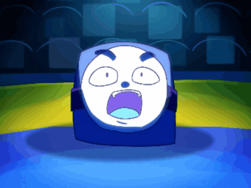 a cartoon drawing of a face with a surprised expression