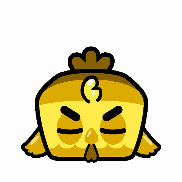 a cartoon drawing of a chicken with a tear coming out of its eye