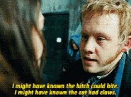 a man talking to a woman with the words i might have known