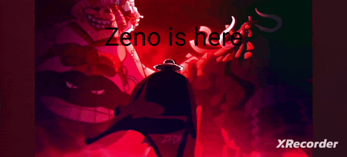 a picture of a cartoon character with the words zeno is here on the bottom