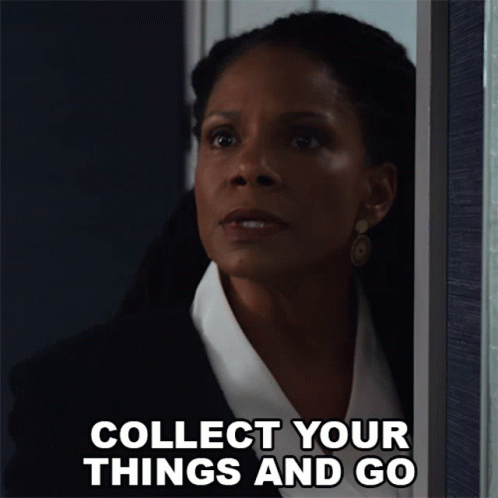 Collect Your Things And Go Liz Reddick GIF - Collect Your Things And Go Liz Reddick The Good Fight GIFs
