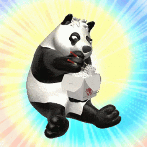 Panda Eating Rice GIF - Panda Eating Rice Chopsticks GIFs