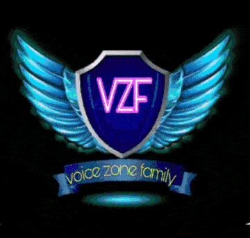 a logo for the voice zone family with wings