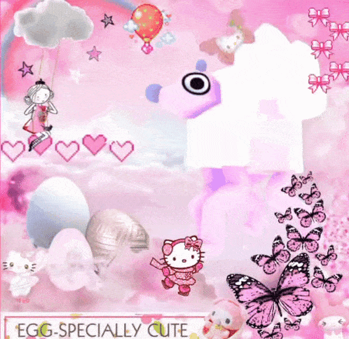 a collage of pink images with the words egg specially cute