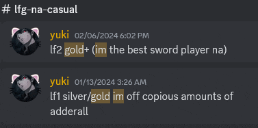 a screenshot of a discord conversation between two people
