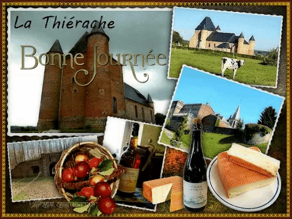 a postcard that says la thierache bonne journee on it