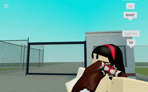 a girl in a video game says " what " and " ok "