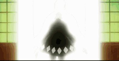 a person in a black cape is standing in front of a window .
