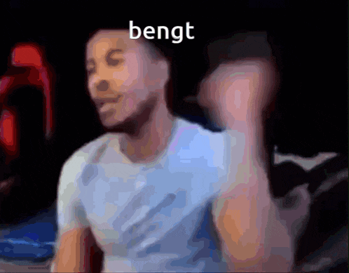 a blurry picture of a man with the word bengt written above him