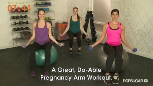 My Favorite Arm Workout While Pregnant - It'S Quick, Easy & Comfortable! GIF - Fitness Pregnancy Arm GIFs