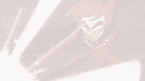 a cartoon character with red hair is holding a sword and a light coming out of his mouth .