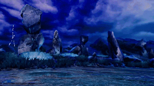 a computer generated image of a rocky landscape
