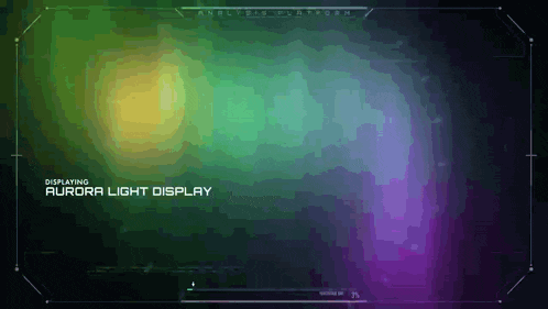 aurora light display is displayed on a screen