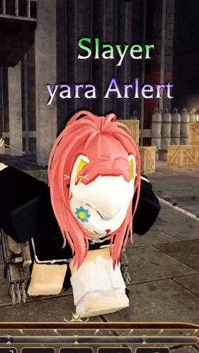 a screenshot of a video game shows a character named yara arlert