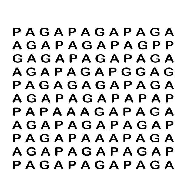 a white background with black letters and purple letters that say paga