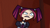 a cartoon of a girl with purple hair and the words years from now when you