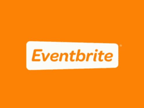 an orange background with the eventbrite logo on it