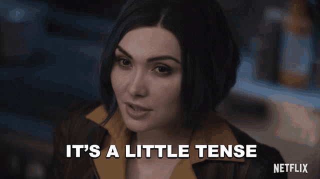 a woman says it 's a little tense in a netflix advertisement
