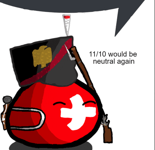 a drawing of a red ball with a swiss cross on it