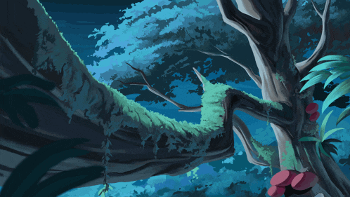 a drawing of a snake hanging from a tree