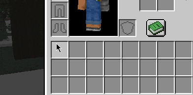 a screenshot of a minecraft game with a cursor pointing to a book