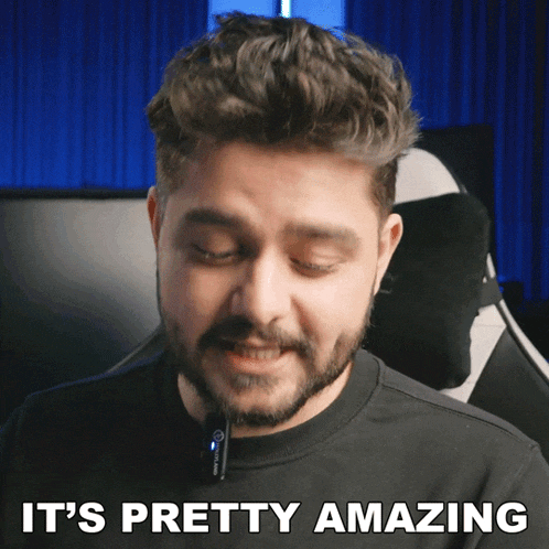 a man says it 's pretty amazing in front of his face