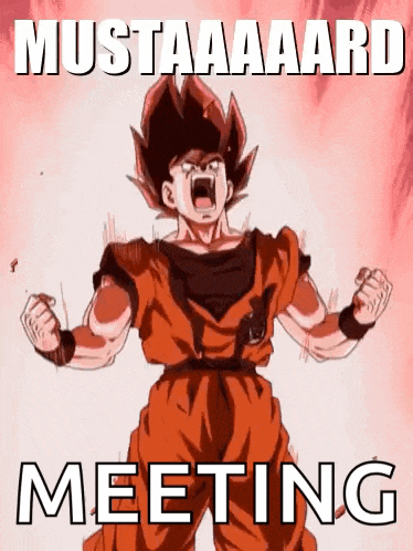 a picture of a cartoon character with the words mustaaard meeting written on it .