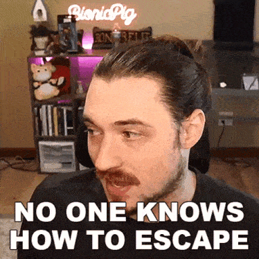 No One Knows How To Escape Aaron Brown GIF - No One Knows How To Escape Aaron Brown Bionicpig GIFs