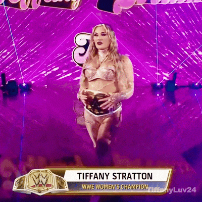 tiffany stratton is a wwe women 's champion on the screen