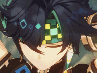 a close up of a person 's face with a checkered headband