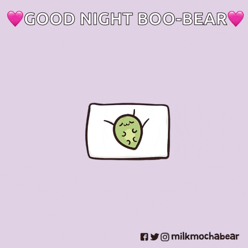 a cartoon of two teddy bears with the words " good night boo-bear "