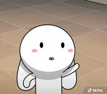 a cartoon character with a surprised look on his face is standing on a tiled floor ..