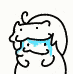a black and white drawing of a cat crying with tears coming out of its eyes .