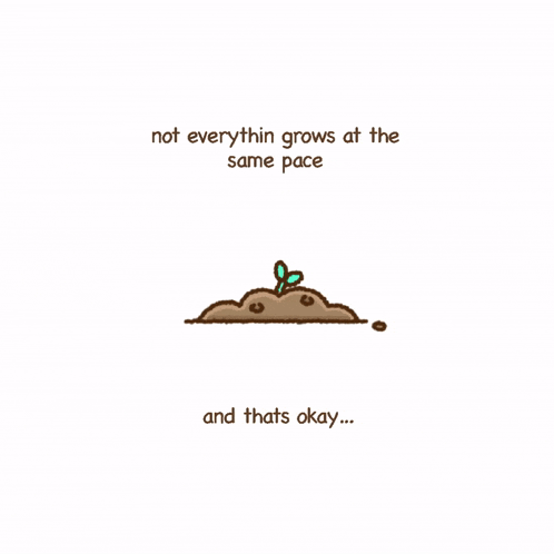 a drawing of a plant with the words " not everything grows at the same pace and thats okay "
