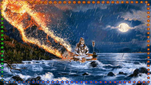 Fire Lord Shiva GIF - Fire Lord Shiva Rain GIFs