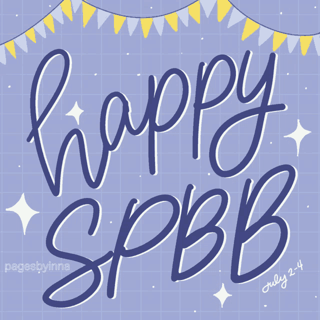 a purple background with the words happy spbb on it