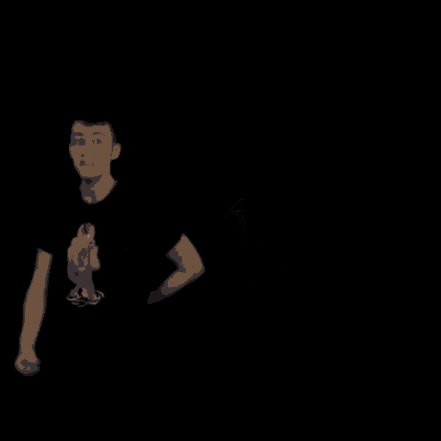 a man wearing a t-shirt with a picture of a woman on it