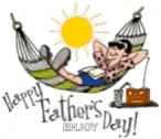 a cartoon of a man laying in a hammock with the sun shining behind him .