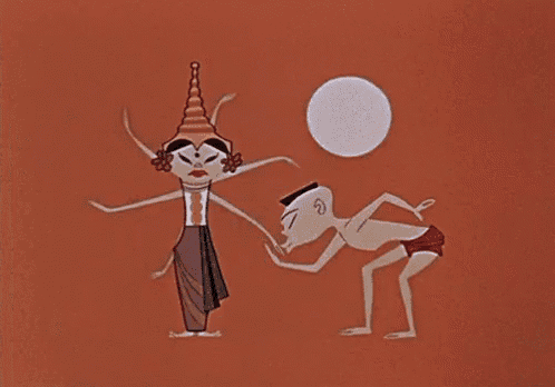 a cartoon drawing of a man kissing a woman 's hand .