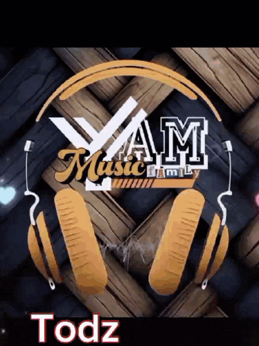 a picture of headphones that says yam music family todz on it