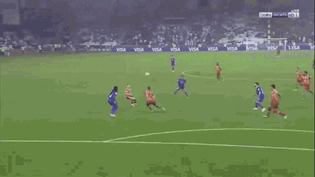 a soccer game is being broadcast on bein sports hd 1